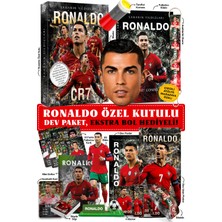 Parodi Yayınları Ronaldo Futbolcu Kitabı Özel Kutulu Hediye Seti - Bileklik, 3D Biblo, Maske, Maç Kornası, Anahtarlık, 2 Dev Poster, 10 Kart, 2 Sticker, Defter ve Silgi Hediyeli