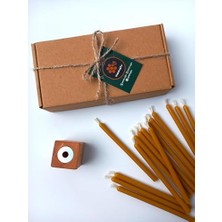 Fantastik Store Balmumu Mum 12 Adet Meditasyon Yoga Mumu Mumluk ile Birlikte 25 Dakika Yanma Süresi