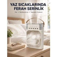 Taşınabilir 3'ü 1 Arada Mini Fan | Nemlendirici + Soğutucu + Gece Lambası Yeni Nesil Midastech
