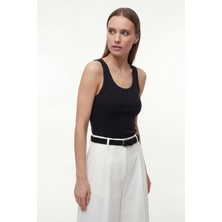 Kontrast Kemerli Palazzo Pantolon EL-1200