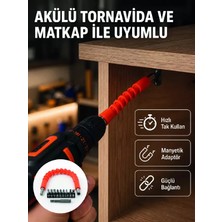 Nemere İthalat Esnek Bits Uç Seti 12 Parça Manyetik Adaptörlü Matkap Tornavida Aksesuarı Nemere Ithalat