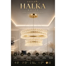 Elvora Home Modern (Premium) Kristal Sarkıt Lüks Avize Gold Kasa Üç Renk Ledli 228W Cam Taşlı Avize Salon Yemek Odası Oturma Odası Avizesi Modelleri