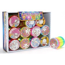 Epilons Sanrio Karakterli Magic Spring Stres Yayı - Standlı Gökkuşağı Renkli Oyuncak Seti 12'li ALK3988