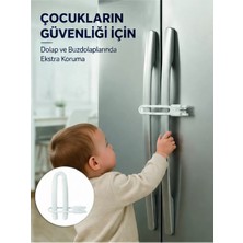 Nemere İthalat 4 Adet Dolap Kapak Kilidi Ev Içi Güvenlik Için Pratik Koruma Seti Yeni Nesil Nemere Ithalat
