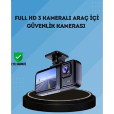 Nemere İthalat 360° Kapsama Sahip Full Hd Araç Kamerası 3’lü Kayıt Gece Görüşlü Dashcam Nemere Ithalat