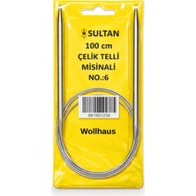 Sultan Çelik Telli Misinalı 100 cm Örgü Şişi