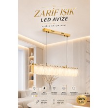 Elvora Home Modern (Premium) Lüks Gold Detaylı Cam Sarkıt Avize Ledli 40W 3 Renkli Salon Oturma Odası Avizesi Modelleri