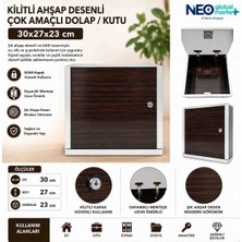 Neo Market Kilitli Mdf Kutu-Kasa
