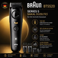 Braun Sakal Düzeltici Series 5, +4 Aksesuar, 40 Uzunluk, Keskin Bıçak, BT5520