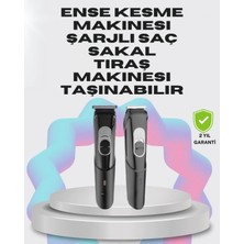 Marsilyan Taşınabilir Şarjlı Saç Sakal Tıraş Makinesi – 3 Taraklı, Sessiz ve Ergonomik