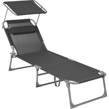 AyrStore Songmıcs Katlanır Şezlong, 193 x 53 x 29 Cm, Maksimum Yük 150 Kg, Metal, Koyu Gri, GCB19UV1