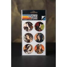 Pemo Süs Yaprağı Uv-Dtf Sticker Seti 6 Parça Kabartmalı Suya Dayanıklı Laptop Termos Matara Etiket