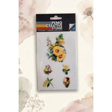 Pemo Limonata Uv-Dtf Sticker Seti 5 Parça Kabartmalı Suya Dayanıklı Laptop Termos Matara Etiket
