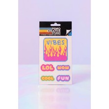 Pemo Big Mood Harfler Uv-Dtf Sticker Seti 5 Parça Kabartmalı Suya Dayanıklı Laptop Termos Etiket