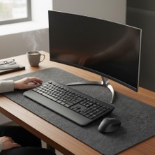 AyrStore Mouse Pad Masa Koruyucu Büyük Keçe Oyuncu Matı 3mm Koyu Gri Renk Büyük Boylarda L-Xl-Xxl Ölç