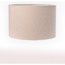 AyrStore Buldan Bezi Silindir Lambader Başlığı, Abajur Şapkası Bej 35 cm