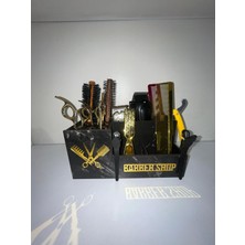 AyrStore Berber Makaslık Organizatör, Kuaför Makası Standı, Taraklık Stand, Siyah Mermer Desenli, Şık