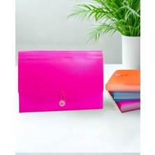 AyrStore Körüklü Dosya 13 Bölümlü Cepli - Pembe