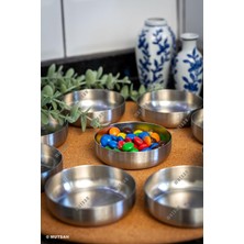 AyrStore 6'li 304 Kalite Paslanmaz Çelik 8,5 cm / Mini Çerezlik / Sosluk / Lokumluk / Sunum Kase Seti