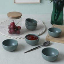 AyrStore Keramika Mat Yeşil Bulut Mini Çerezlik/sosluk 8 cm 6 Adet 322