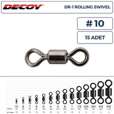 Decoy Dr-1 Rolling Swivel Rulmanlı Fırdöndü #10 40LB (15 Adet)