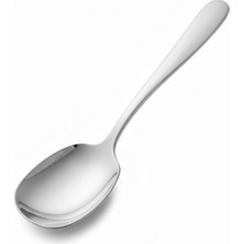 AyrStore Premium Gümüş Renk Servis Kaşığı – 21 cm Paslanmaz Çelik, Ergonomik Tasarım, Salata ve Ye