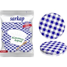AyrStore Sarkap Hijyenik Paketli 10 Adet Kavanoz Kapağı - Lacivert Ekose- 82MM