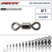 Decoy Dr-1 Rolling Swivel Rulmanlı Fırdöndü #1 410LB (10 Adet)