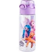 AyrStore Me Çanta My Little Pony Kız Çocuk 500 ml Pipetli Plastik Matara Suluk - Mor Kapak