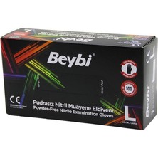 AyrStore Beybi L Siyah Pudrasız Nitril Muayene Eldiveni 100LÜ (4989)