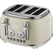 AyrStore Berghoff Gem Retro Krem Rengi Dört Dilim Ekmek Kızartma Makinesi