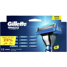 AyrStore Gillette Mach 3 Turbo Yedek Bıçak 12'li
