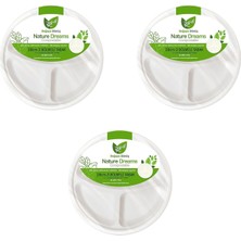AyrStore Roll-Up Nature Ekolojik Karton Kağıt Tek Kullanımlık 3 Bölmeli Tabak - 26 Cm. - 50 Adetlik 3 Pa