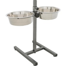 AyrStore Trixie Köpek Paslanmaz Çelik Mama&su KABI,AYAKLI,2×2,8L/Ø24CM