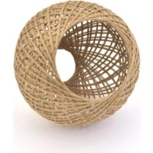 AyrStore Bohhem Örme Jüt Ip Abajur Başlığı Handmade Bej