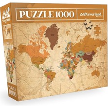 AyrStore Neverland 1000 Parça Puzzle - World Map-Iı (Dünya Haritası-Iı)