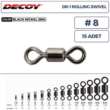 Decoy Dr-1 Rolling Swivel Rulmanlı Fırdöndü #8 55LB (15 Adet)
