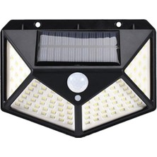 AyrStore 100 Led'li Güneş Enerjili Solar Duvar Apliği - 1200 Lümen Hareket Sensörlü 3 Modlu Bahçe Ayd�