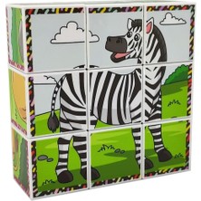 AyrStore Küpss Safari Hayvanları 3D Manyetik Puzzle (9 Mıknatıslı Küp 6 Yapboz)