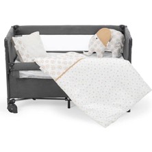 AyrStore Sema Baby 6 Parça Lüks Park Yatak Bebek Uyku Seti - Ekru Fil