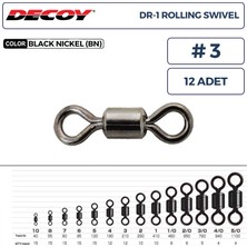 Decoy Dr-1 Rolling Swivel Rulmanlı Fırdöndü #3 210LB (12 Adet)
