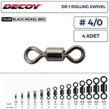 Decoy Dr-1 Rolling Swivel Rulmanlı Fırdöndü #4/0 940LB (4 Adet)