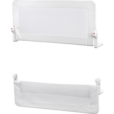 AyrStore Wellgro Premium 150X65 cm Deri Kılıflı Yatak Bariyeri, Katlanır Yatak Korkuluğu, Beyaz
