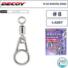 Decoy R-52 Swivel Ring Fırdöndülü Klips Silver #8 (250LB) (4 Adet)