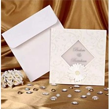 Zarf Davetiye Yener Davetiye 162X229 mm 180 Gram Prestij Krem Lale