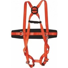 AyrStore Safeset Paraşüt Tipi Emniyet Kemeri, Bel Destekli, Turuncu, 22 Kn Dayanımlı, 1.2 Metre Lanyard,