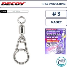 Decoy R-52 Swivel Ring Fırdöndülü Klips Silver #3 (50LB) (6 Adet)
