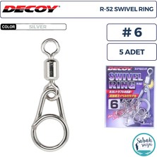 Decoy R-52 Swivel Ring Fırdöndülü Klips Silver #6 (100LB) (5 Adet)