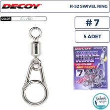 Decoy R-52 Swivel Ring Fırdöndülü Klips Silver #7 (150LB) (5 Adet)