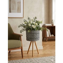 Gri Bohem Saksı - 25 cm Çap